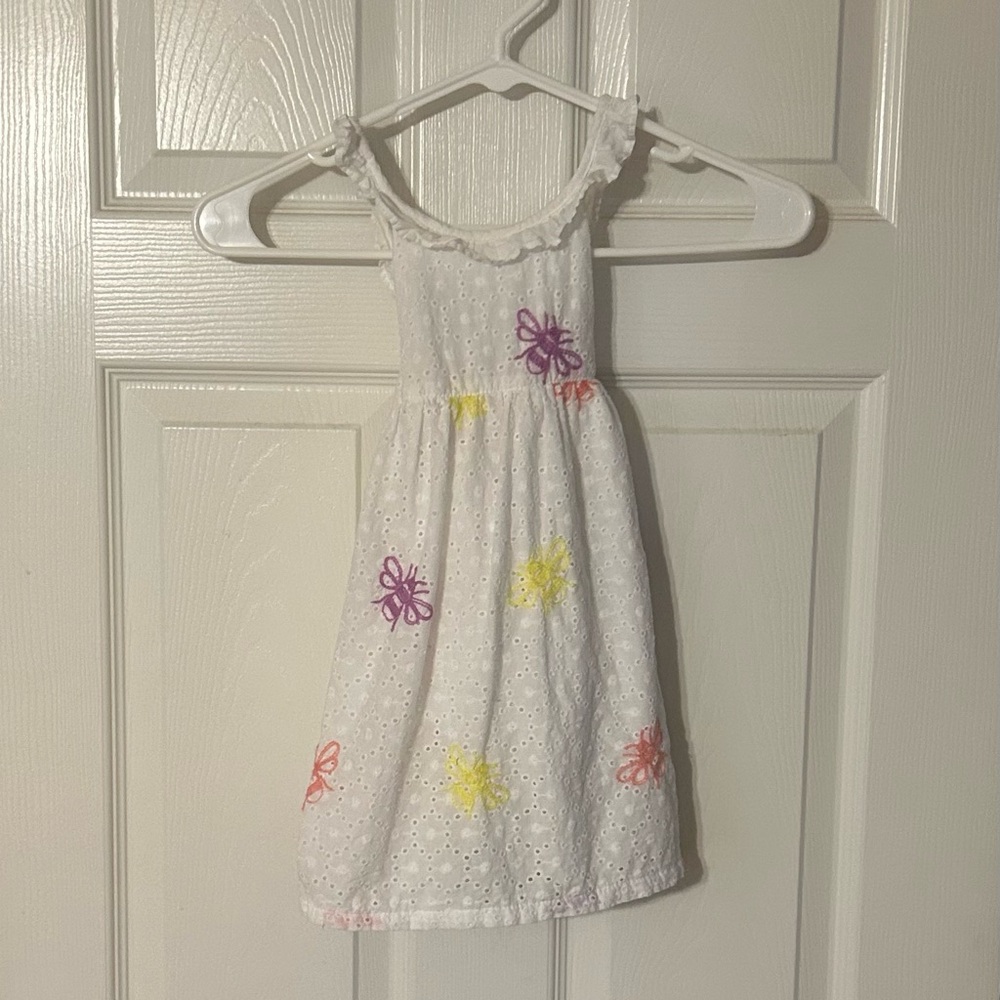 Cat & Jack‎ White and Purple Smocked Sundress